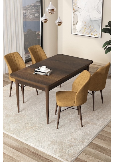 Canisa Concept Arp Serisi Sabit Mutfak Masası Takımı 70x110 Barok Desen Masa 4 Cappucino Sandalye Masa Barok Ahşap Desen Sandalye Cappucino Canisa Concept Arp Serisi Sabit Mutfak Masası Takımı 70x110 Barok Desen Masa 4 Cappucino Sandalye Masa Barok Ahşap Desen Sandalye Cappucino
