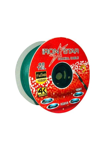 Topkablo Y Ironstar Rg6-u4 48 Tel Yeşil Anten Kablosu 100 Mt Class