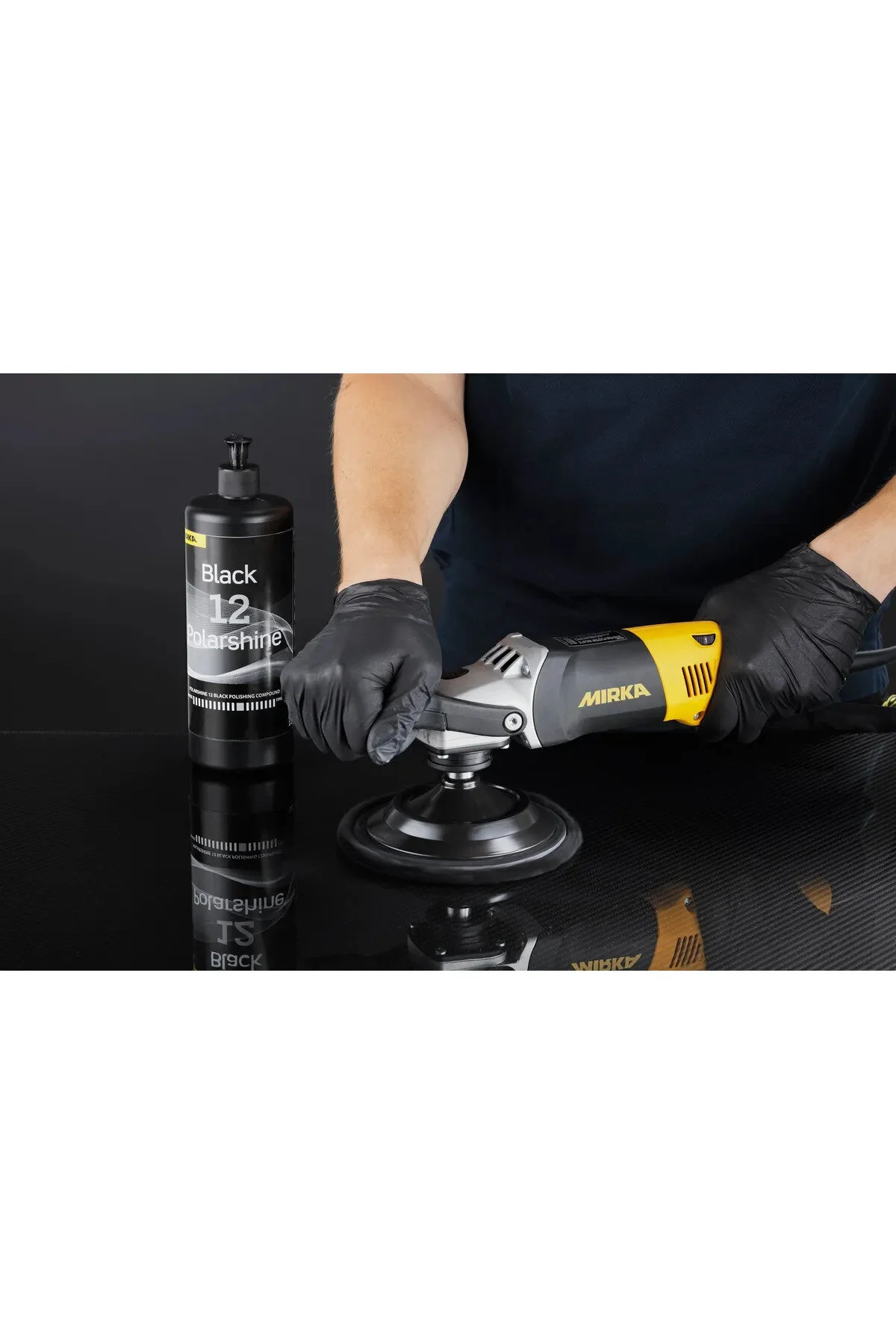 Mirka Polarshine 12 Siyah Polisaj Ürünü Hologramsız, Derin Parlaklık - 1 Lt