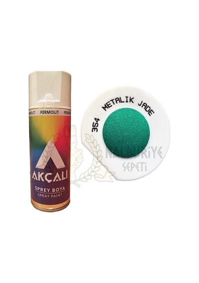 Akçalı Akrilik Sprey Boya Metalik Jade Yeşil Simli 400 Ml - 354