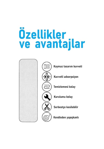 Halifleks Yapışkan Tabanlı Merdiven Basamak Paspası Rip Halı Kaymaz Tabanlı - Beyaz Null