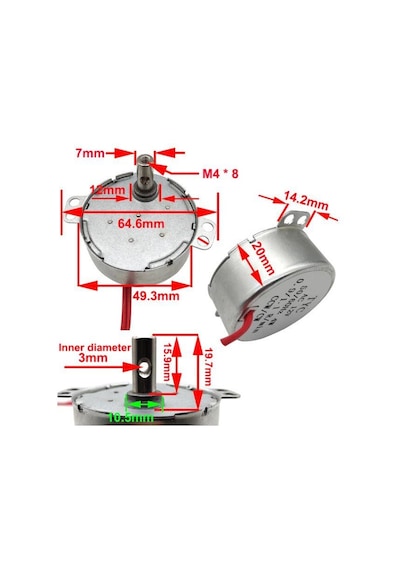 Elektronikport-Senkron Motor Tyc Ac 220-240V 50-60Hz 5/6 Rpm
