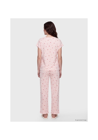 Lcw Dream Pembe V Yaka Desenli Kadın Pijama Takım