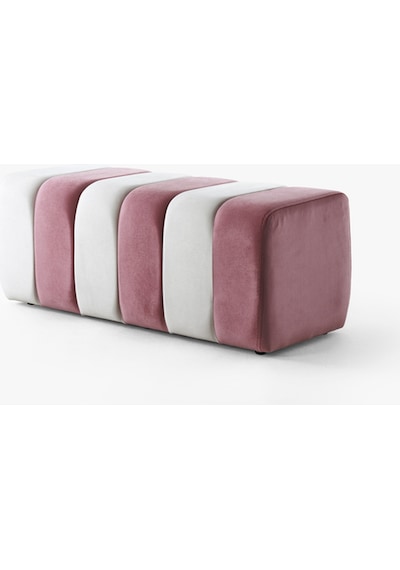 Premium Büyük Yarmalı Yatak Ucu Bench & Makyaj Masası Pufu Modern, Şık & Dekoratif Pembe Pembe