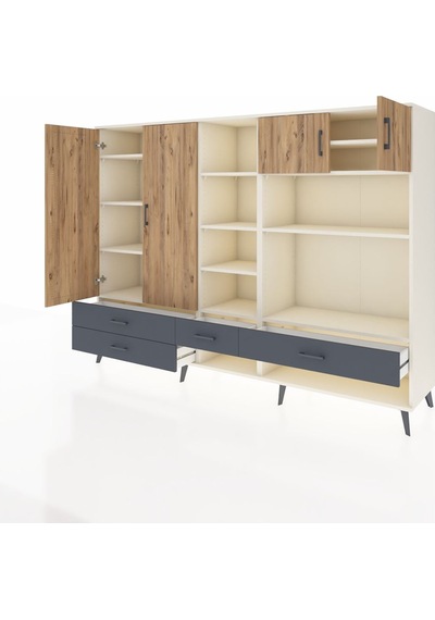 Hyperion Dolap 12 Raflı 4 Çekmeceli 4 Kapaklı 220x44x163 Aytaşı-ç Aytaşı-çam/antrasit Hyperion Dolap 12 Raflı 4 Çekmeceli 4 Kapaklı 220x44x163 Aytaşı-ç Aytaşı-çam/antrasit