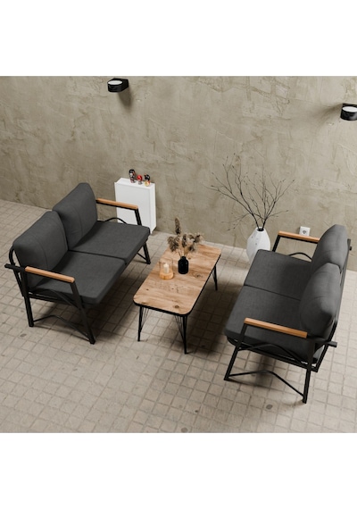Mb Garden Furnıture Simetri Model, Balkon, Bahçe, Cafe, Metal Koltuk Takımı, Bahçe Takımı ,çay Seti,2+2 Sehpalı Süngerli Antrasit Mb Garden Furnıture Simetri Model, Balkon, Bahçe, Cafe, Metal Koltuk Takımı, Bahçe Takımı ,çay Seti,2+2 Sehpalı Süngerli Antrasit