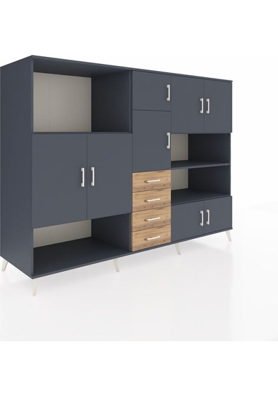 Kronos Dolap 9 Raflı 4 Çekmeceli 8 Kapaklı 220x59x163 Antrasit-an Antrasit-antrasit/çam Kronos Dolap 9 Raflı 4 Çekmeceli 8 Kapaklı 220x59x163 Antrasit-an Antrasit-antrasit/çam