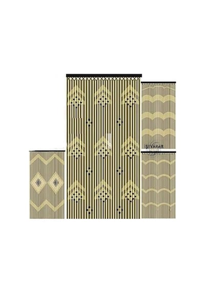 El İşi Naturel Separatör Kapı Dekor Perdesi 90x180cm Dizgisi 27 Sıra Ahşap Boncuklu Kapı Sinekl Standart