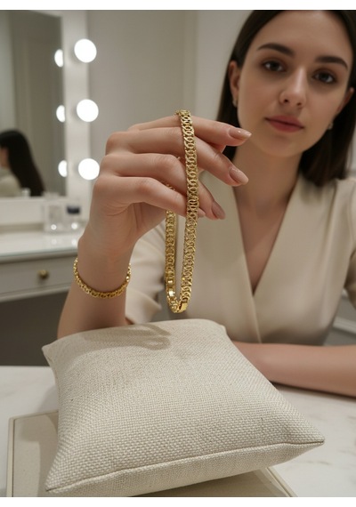 Xuping Kadın Altın Renk Zincir Bileklik Kararma Yapmayan Klasik Şık Tasarım Gold