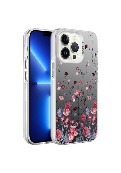 Apple Uyumlu iPhone 13 Pro Max Kılıf Desenli Zore Silver Sert Kapak