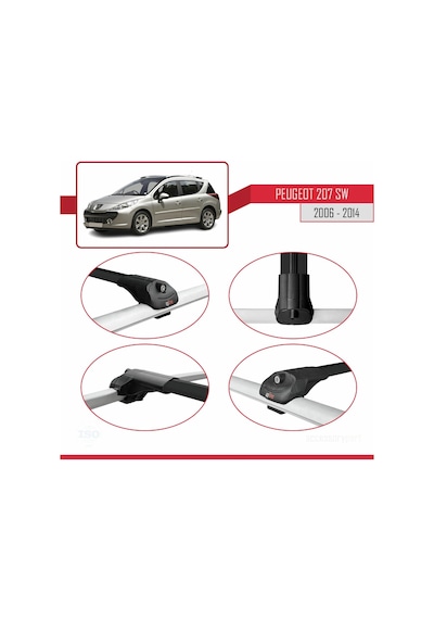 Peugeot 207 Sw 2006-2014 Arası İle Uyumlu Ace-1 Ara Atkı Tavan Ba
