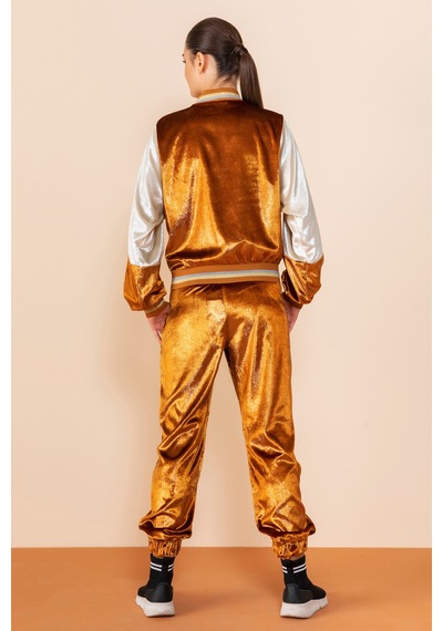 Serpil Exclusive Kadın Parlak Kumaş Jogger Kesim Pantolon Çok Renkli