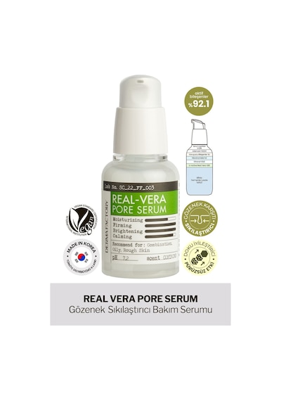 Derma Factory Gözenek Sıkılaştırıcı Bakım Serumu Derma Factory Real Vera Pore Serum 30 ML