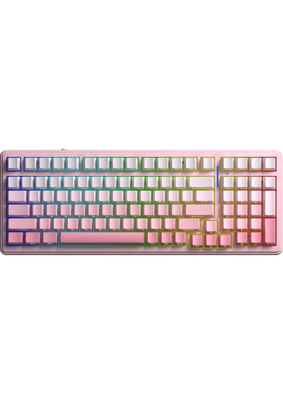 Aula F99 Mekanik Rgb Dream Sakura Switch 3 Modlu Kablosuz Makrolu Hot Swap Klavye Gradyan Pembe