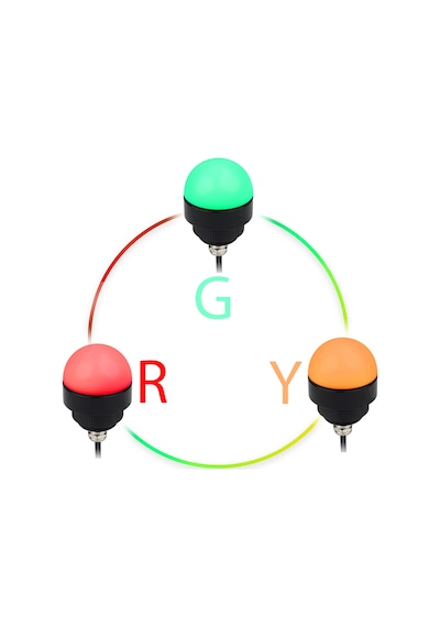 Mesan Ø50 M30 Somun Bağlantılı Led İndikatör Rgy Buzzer Siyah Gövde 24vdc Ms 9604.24vdc