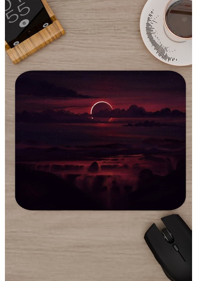 Dijital Gökyüzü Bulut Gün Batımı V4 22x18 Gaming Kauçuk Kaymaz Taban Mouse Pad Fare Altlığı