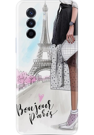 Huawei Nova Y70 Kılıf Resimli Silikon Bonjour Paris 1419