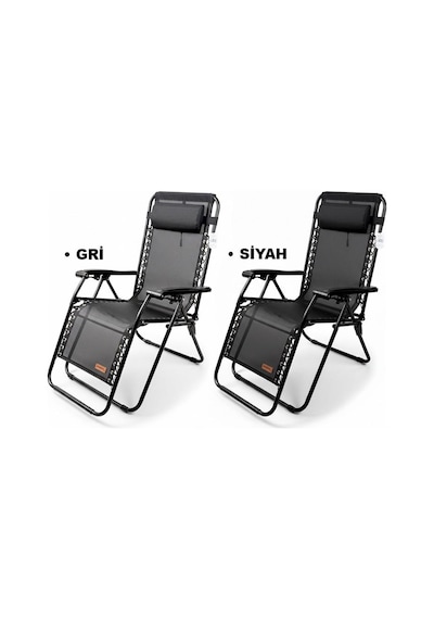 Madfox Easyrest Katlanır Şezlong Sandalye Gri