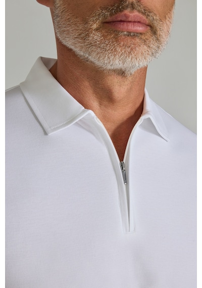 Bisse Fermuarlı Polo Yaka Beyaz Erkek Tshirt Ts25y25107 D01 Beyaz