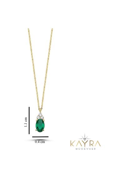 Kayra Mücevher Peridot Altın Kolye Akm82