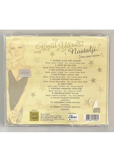Gönül Yazar Nostalji Türk Sanat Müziği 1 Cd