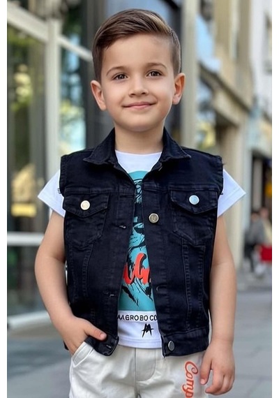 Riccotarz Erkek Çocuk Digital Kaplan Baskılı T-shirt Sırt Baskılı Sıfır Siyah Jean Ceket Alt Üst Takım Siyah Riccotarz Erkek Çocuk Digital Kaplan Baskılı T-shirt Sırt Baskılı Sıfır Siyah Jean Ceket Alt Üst Takım Siyah