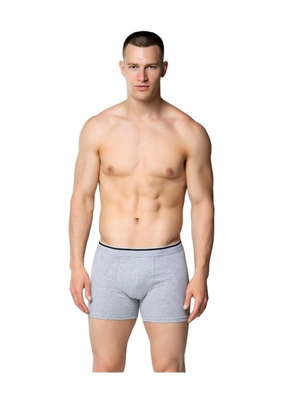 Sedef Yıldızı Erkek Likralı Boxer Gri Gri