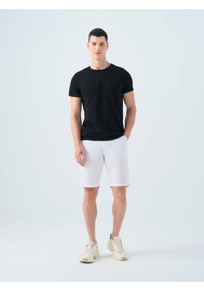 Regular Fit Erkek Şort Beyaz