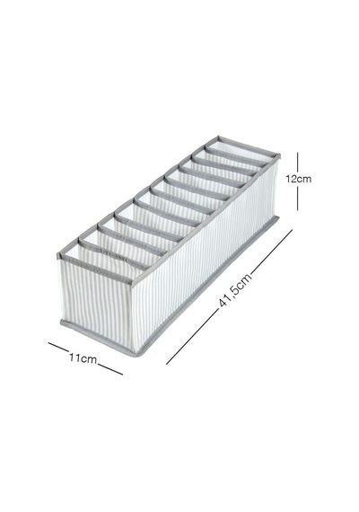 10 Bölmeli Dolap Çekmece İçi Düzenleyici Organizer Kumaş 11 X 12 Gri Tr Diğer