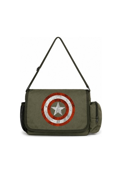 Sevbano Kaptan Amerika Avengers Kahraman Baskılı Unisex Okul, Spor, Ofis Haki
