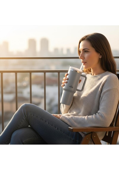Any Morning Vaha 1200 Ml Üç Kademe Çevirmeli Kapaklı Çift Katman Çelik Termos Mug Su Yeşili Sı2440217 Yeşil
