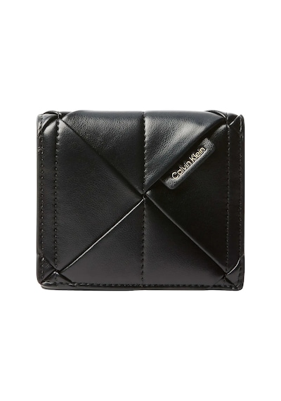 Calvin Klein Woven Flap Card Case, Ub1 Siyah Kadın Cüzdan