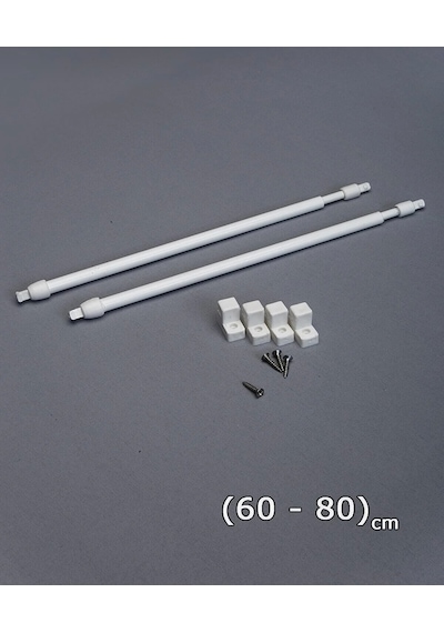 60- 80 Cm Briz Çubuğu Ayarlanabilir 2 Adet Alüminyum Perde Borusu