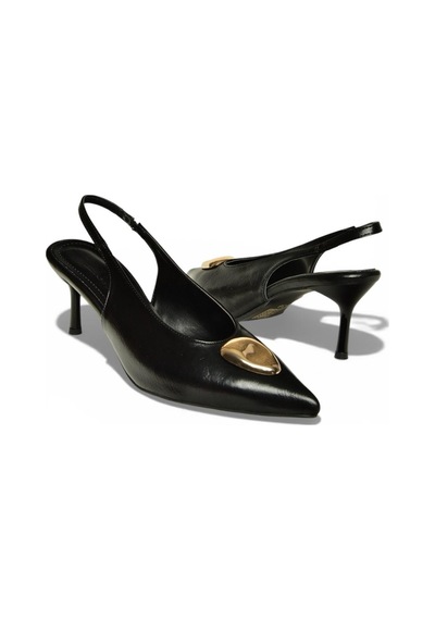 Fox Shoes Y676020660 Siyah Rustik Alçak Topuklu Kadın Ayakkabı Siyah