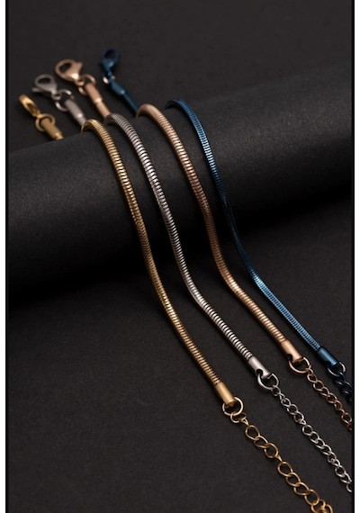 Osmanlı Gümüş Sarp Model Unisex Çelik Bileklik Rose Gold