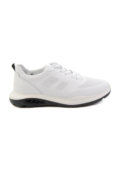 Bambi Beyaz Hakiki Deri Erkek Sneaker E01958176343
