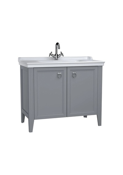 62157 VitrA Valarte Kapaklı Etajerli Lavabo Dolabı, 100 Cm, Mat Gri Lavabo Dahil-krom Kulplu Diğer 62157 VitrA Valarte Kapaklı Etajerli Lavabo Dolabı, 100 Cm, Mat Gri Lavabo Dahil-krom Kulplu Diğer