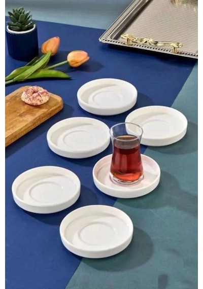 Cooker Ckr4151 Porselen Çay Tabağı 6 Lı Çok Renkli