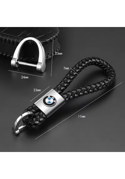 Bmw İle Uyumlu Siyah Deri Örgülü Anahtarlık Aksesuar E46 E60 E90