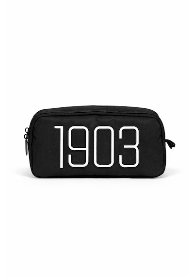 Beşiktaş Lisanslı 1903 Nakışlı Kalemlik - Çift Bölmeli Su İtici Kumaşlı Kalem Çantası - Siyah