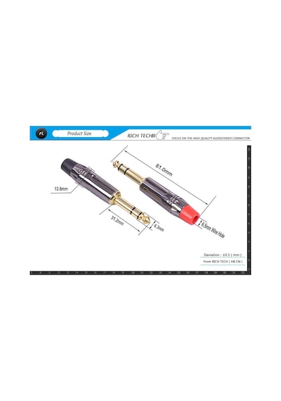 Stereo Jack - 6.3 Mm - Erkek - Trs - Prinç -