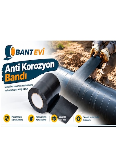 Anti Korozyon Bandı 10cmx25mt Pas Önleyici Boru İzolasyon Bant