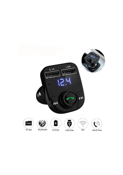 Araç Fm Transmitter 5.0 Bluetooth Araç Kiti Usb Mp3 Sd Kart Flash Için Uygun Çakmaklık Girişli