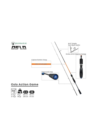 Oslo Action Game 225cm 2-12gr Lrf Olta Kamışı