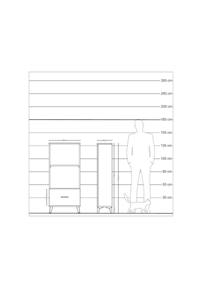 Arges Dolap Tek Raflı Tek Çekmeceli 60x30x134 Çam-antrasit Çam