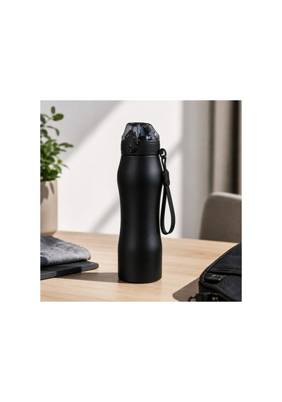750 Ml Çelik Matara 5 Renk Seçeneği Siyah