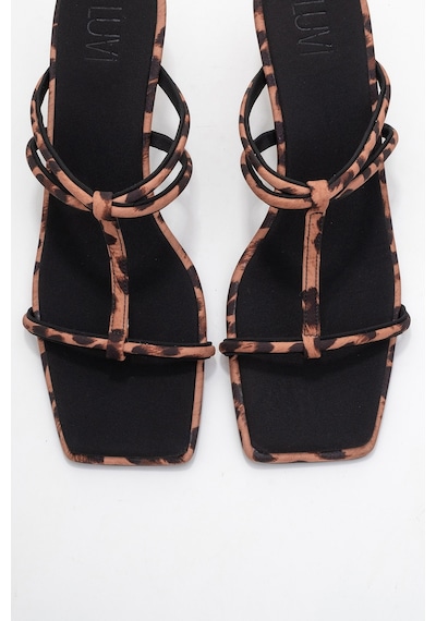 Luvishoes Luvi Shoes Mocha Siyah Sarı Desenli Kare Burunlu İnce Bantlı Kadın Topuklu Terlik Leopar Luvishoes Luvi Shoes Mocha Siyah Sarı Desenli Kare Burunlu İnce Bantlı Kadın Topuklu Terlik Leopar