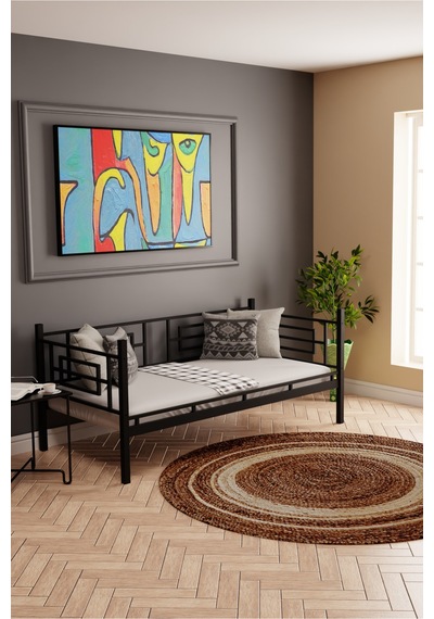 Moblay Defne Genç Çocuk Yatak Odası Metal Ranza Ve Karyola 90x200 Siyah 90 x 200