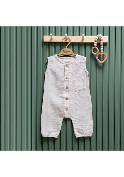 Tiffany Baby & Kids Tiffany Baby Müslin Theme Uzun Atlet Tulum 26024 Gri