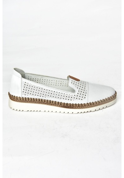 Fox Shoes P555500103 Beyaz Hakiki Deri Kadın Ayakkabı 001